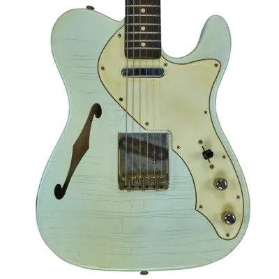 Protocaster Thinline Tee-type semi-hollow electric guitar in pale blue